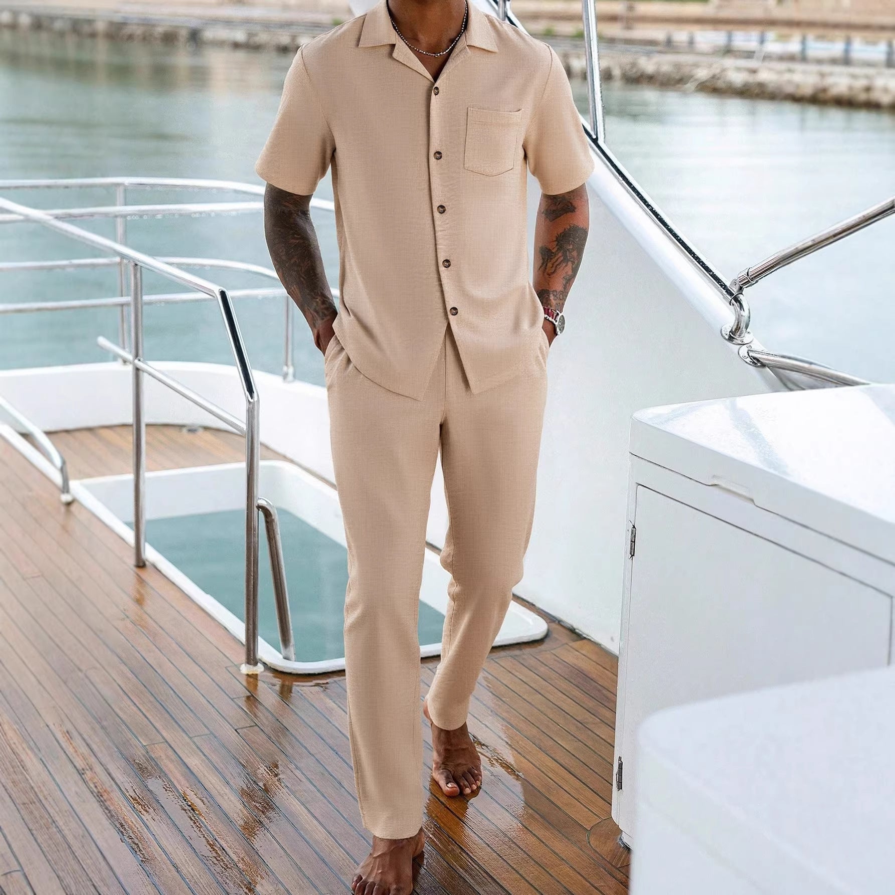 Solid-Colored Lapel Set