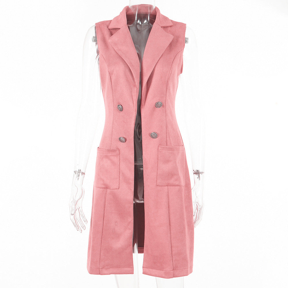 Suede Slim-fit Retro Vest