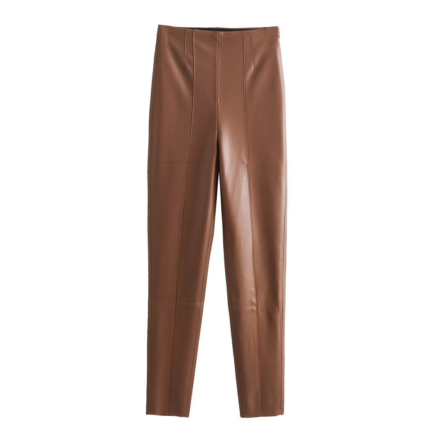 High Waist Slimming Leather Pants Women