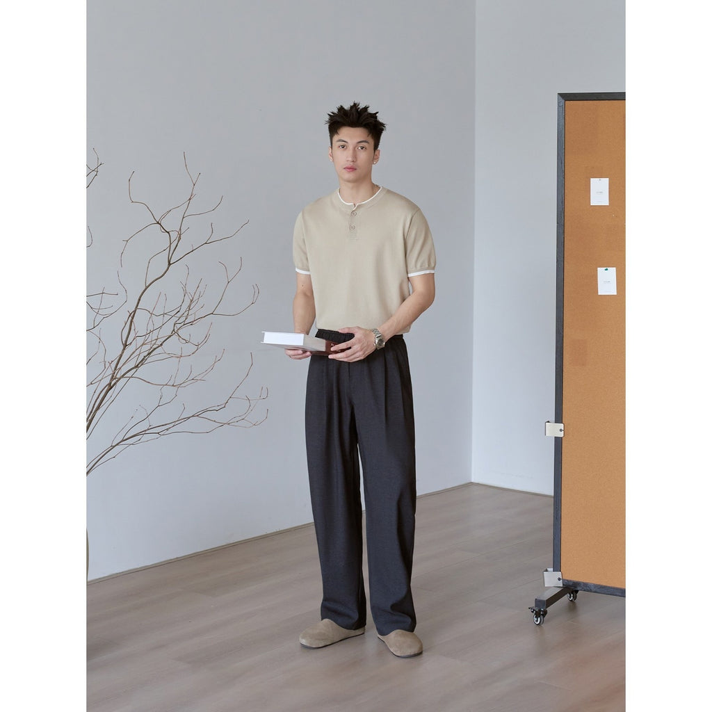 Mens Wide Leg Relaxed Fit Pants