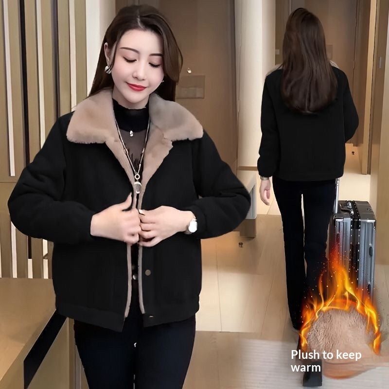 Corduroy Fleece-lined Jacket For Women