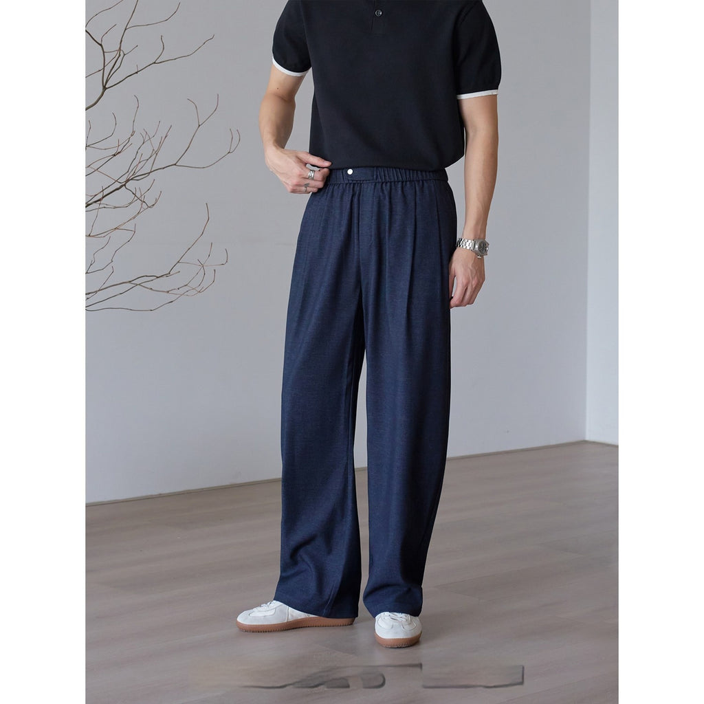 Mens Wide Leg Relaxed Fit Pants