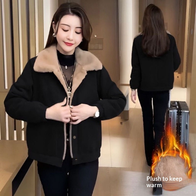 Corduroy Fleece-lined Jacket For Women