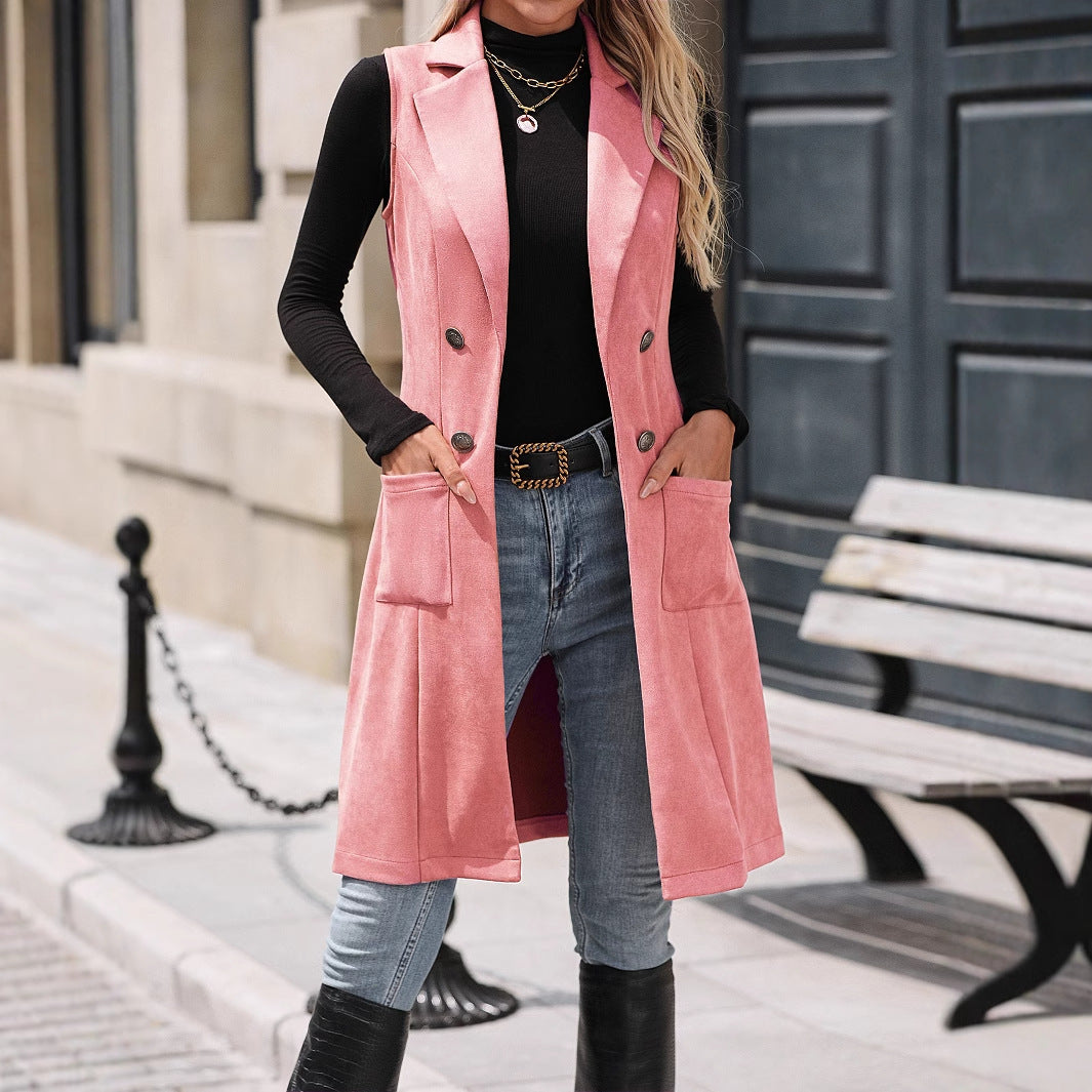 Suede Slim-fit Retro Vest