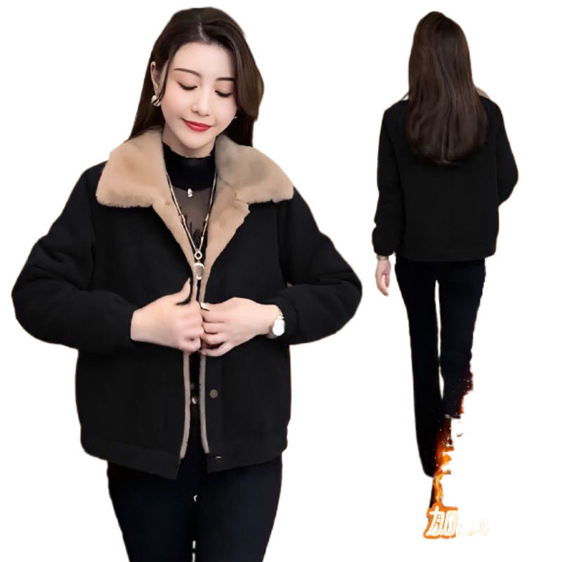 Corduroy Fleece-lined Jacket For Women