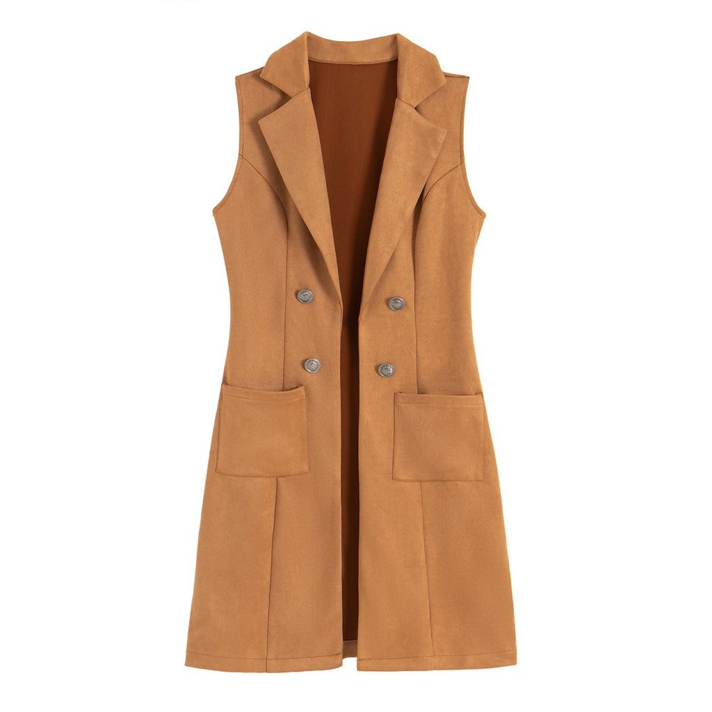Suede Slim-fit Retro Vest