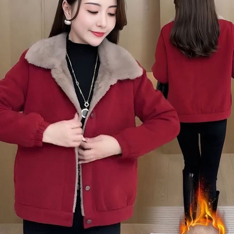Corduroy Fleece-lined Jacket For Women